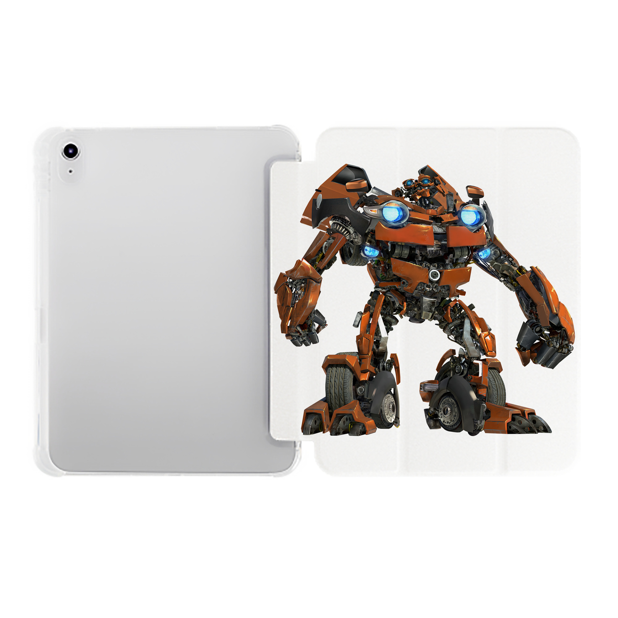 （画像用） Transformers トランスフォーマー IPad ケース ペン収納付き 三つ折りスタンド PUレザー×シリコン 対応機種9.5/10.5/10.9インチ